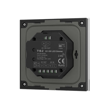  LED 0/1-10V Dimmer Switch Wall Rotary Panel 2.4GHz RF AC100-240V T18-2