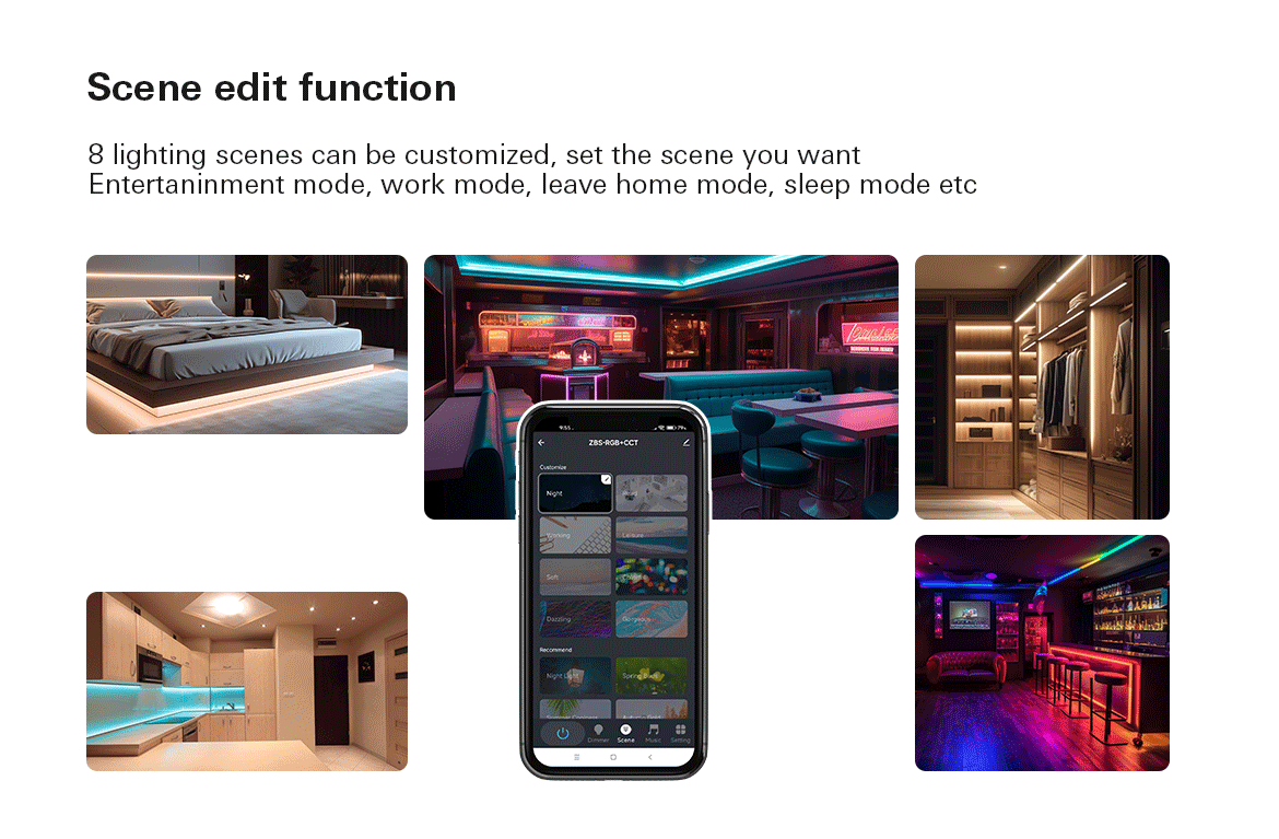  LED 100-240V AC Dimming/CCT/RGB Wifi Controller Tuya APP 2.4GHz RF S3(WT)