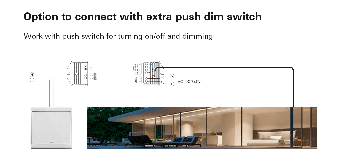  LED 100-240V AC Dimming/CCT/RGB Wifi Controller Tuya APP 2.4GHz RF S3(WT)