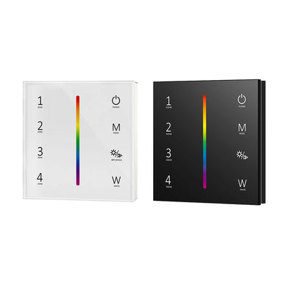  LED 100-240V AC Dimming/CCT/RGB Controller S3 + 4 Zone Panel Remote Control 100-240V AC Input T14-1