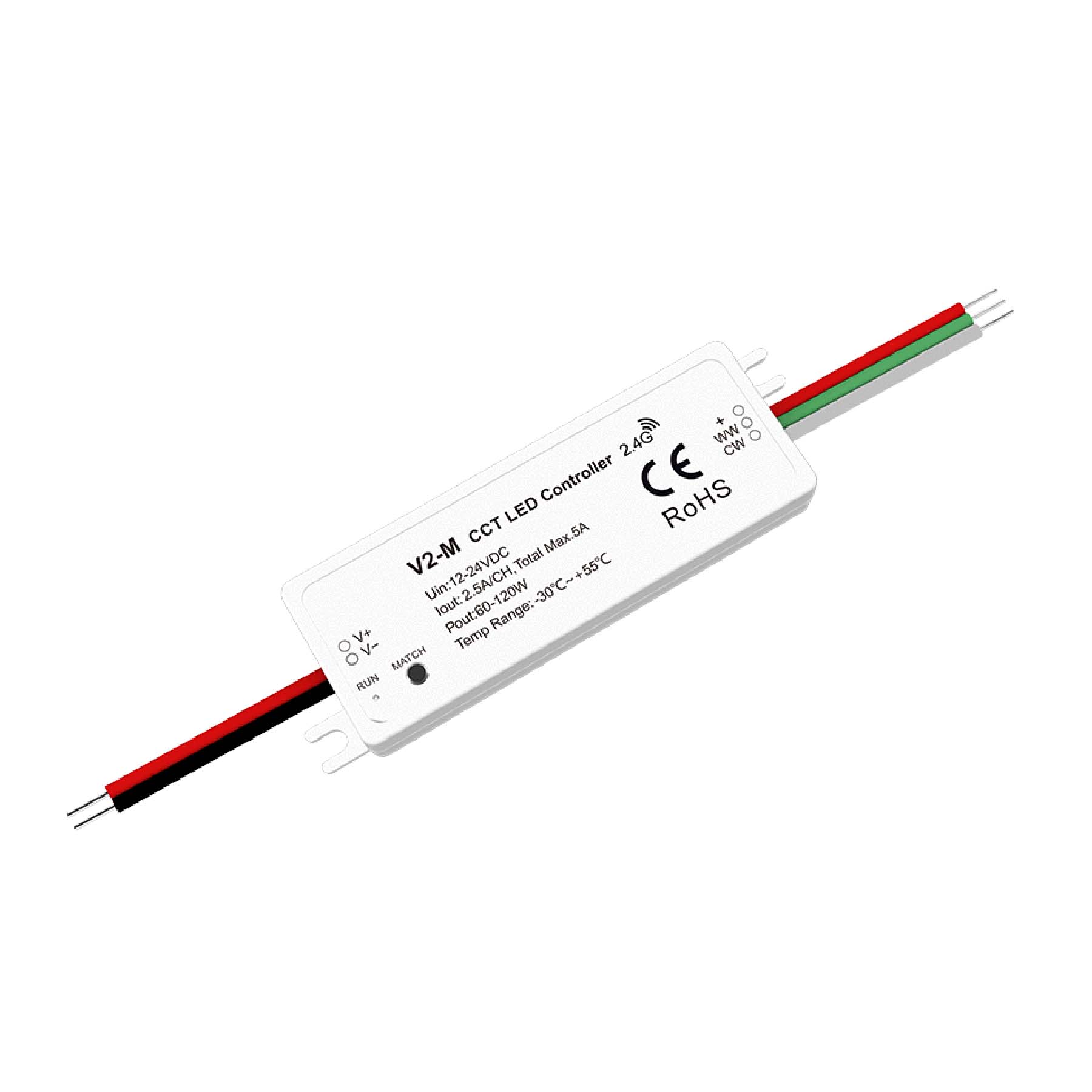  LED 12-24V DC CCT Controller 2CH*2.5A 2.4GHz RF V2-M