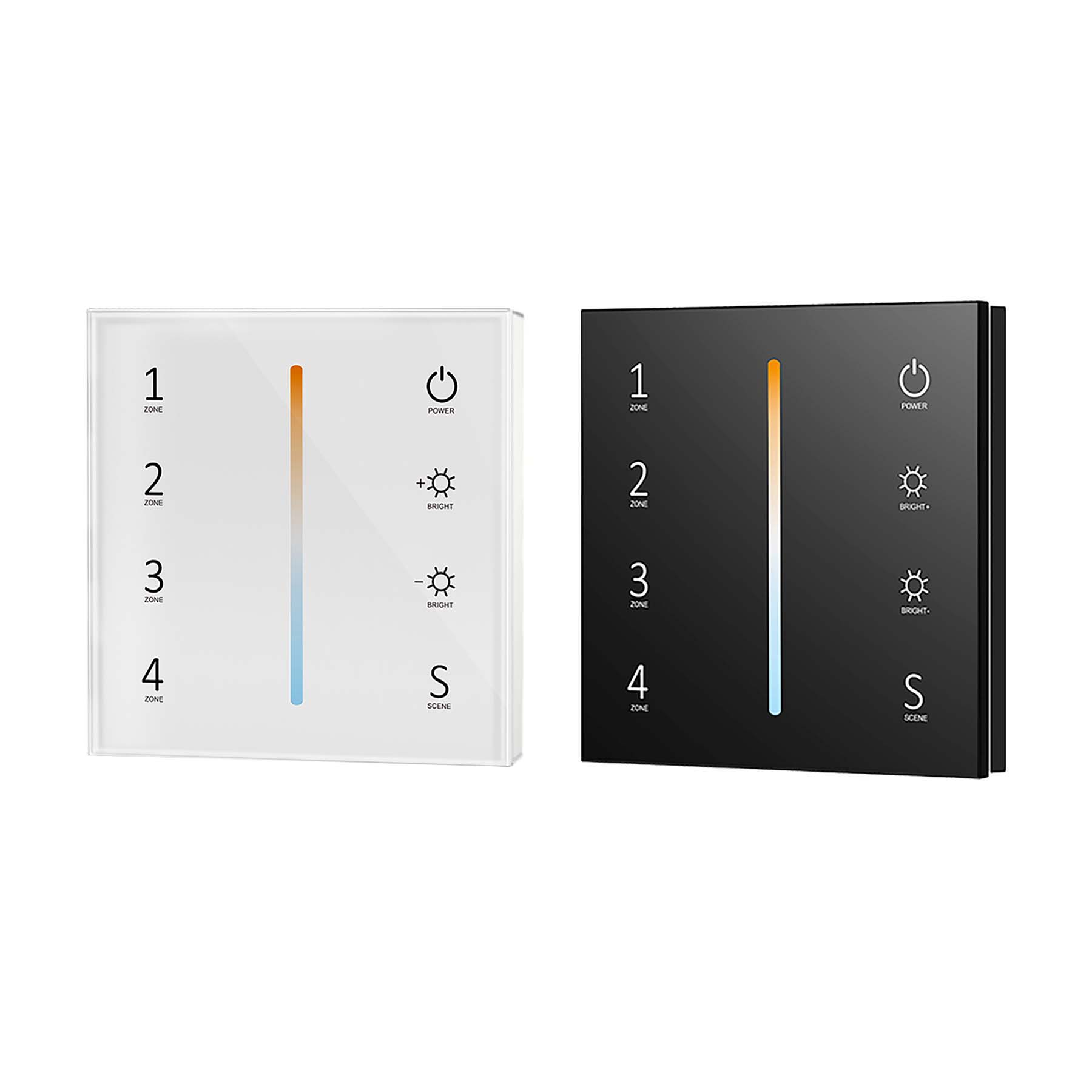  LED 12-24V DC Dimming/CCT Controller V2 + 4 Zone Panel Remote Control 100-240V AC Input T12-1