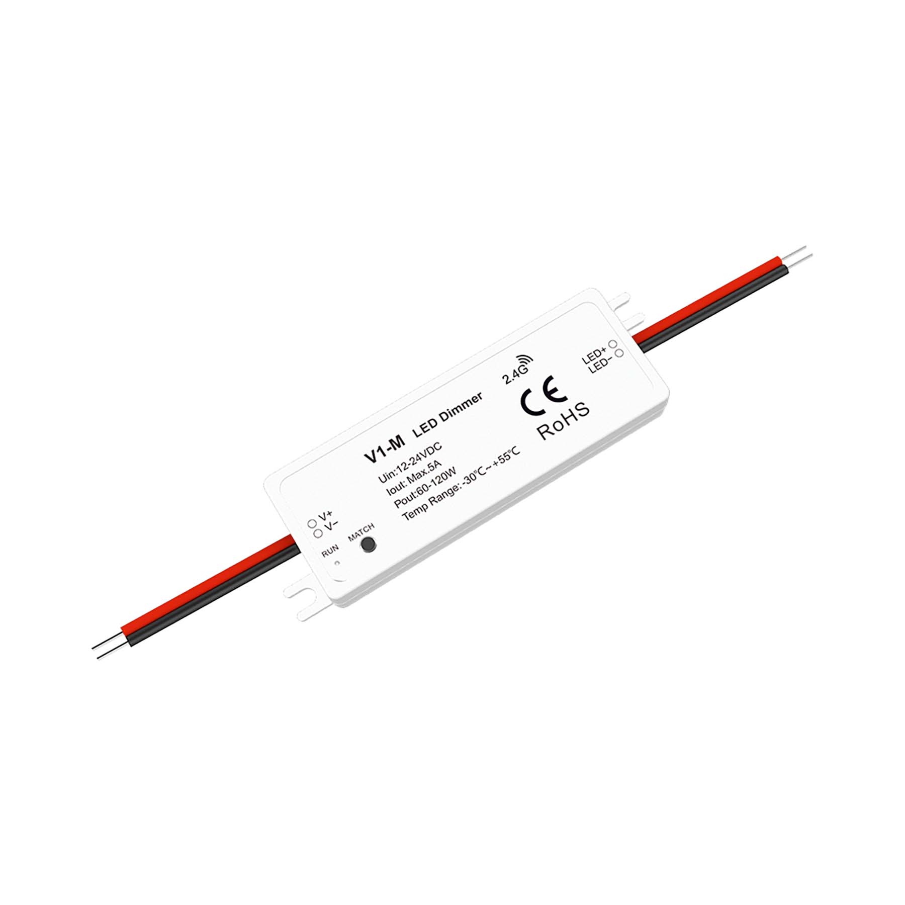  LED 12-24V DC Dimming Controller 1CH*5A 2.4GHz RF V1-M