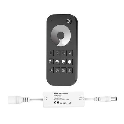  LED 12-24V DC Dimming Controller V1-M(D) + 4 Zone Remote Control RT6