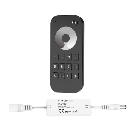  LED 12-24V DC Dimming Controller V1-M(D) + 8 Zone Remote Control RT8