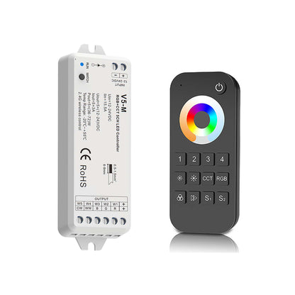  LED 12-24V DC RGB+CCT Controller V5-M + 4 Zone Remote Control RT10