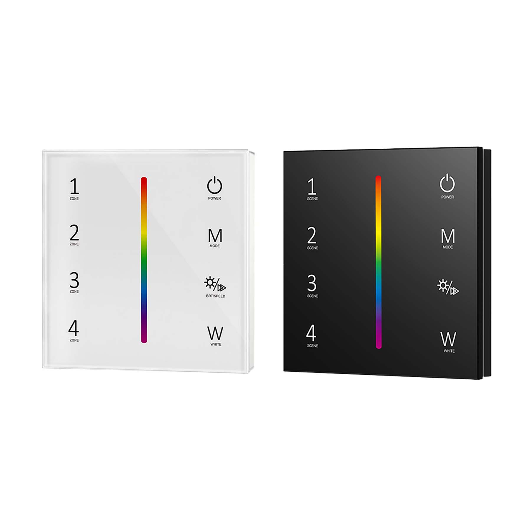 LED 12-24V DC Dimming/CCT/RGB Controller V3 + 4 Zone Panel Remote Control 100-240V AC Input T14-1