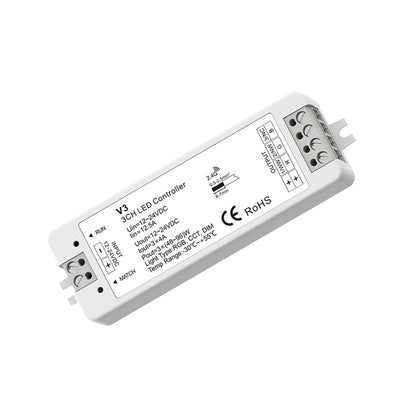  LED 12-24V DC Dimming/CCT/RGB Controller V3 + 4 Zone Remote Control RT9
