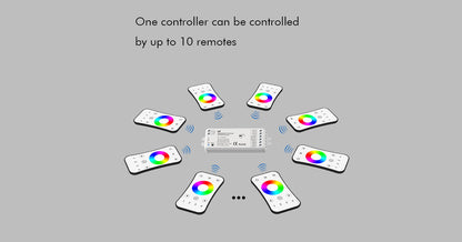  LED 12-24V DC Dimming/CCT/RGB/RGBW Controller VP + 1 Zone Remote Control RT4