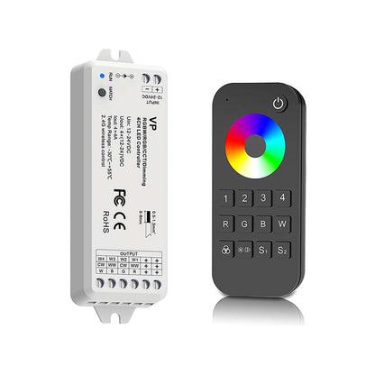  LED 12-24V DC Dimming/CCT/RGB/RGBW Controller VP + 4 Zone Remote Control RT9
