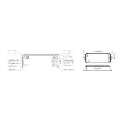  LED 12-24V DC Dimming/CCT/RGB/RGBW Controller VP + 8 Zone Remote Control RS8
