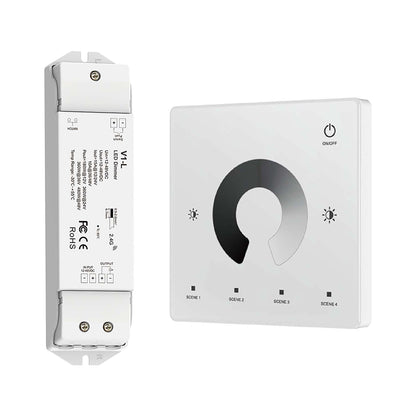 LED 12-48V DC Dimming Controller V1-L + 1 Zone Panel Remote Control 1*CR2032 Battery TW1
