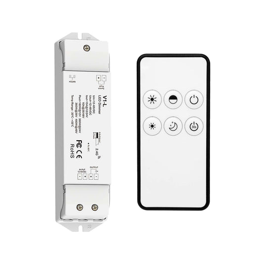  LED 12-48V DC Dimming Controller V1-L + 1 Zone Remote Control RM1
