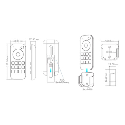  LED 12-48V DC Dimming Controller V1-L + 1 Zone Remote Control RT1