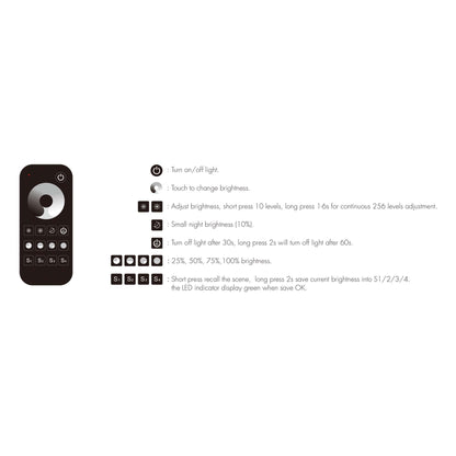 LED 12-48V DC Dimming Controller V1-L + 1 Zone Remote Control RT1