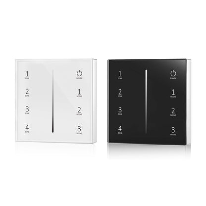 LED 12-48V DC Dimming Controller V1-L + 4 Zone Panel Remote Control 2*AAA Battery T21