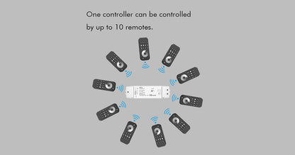  LED 12-48V DC Dimming Controller V1-L + 4 Zone Remote Control RT6