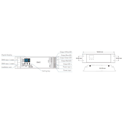  LED 12-48V DC DMX Decoder 4CH*8A D4-E