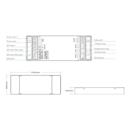  LED 12-48V DC Dual Sensing Dimming/CCT Controller ES-V
