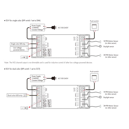  LED 12-48V DC Dual Sensing Dimming/CCT Controller ES-V