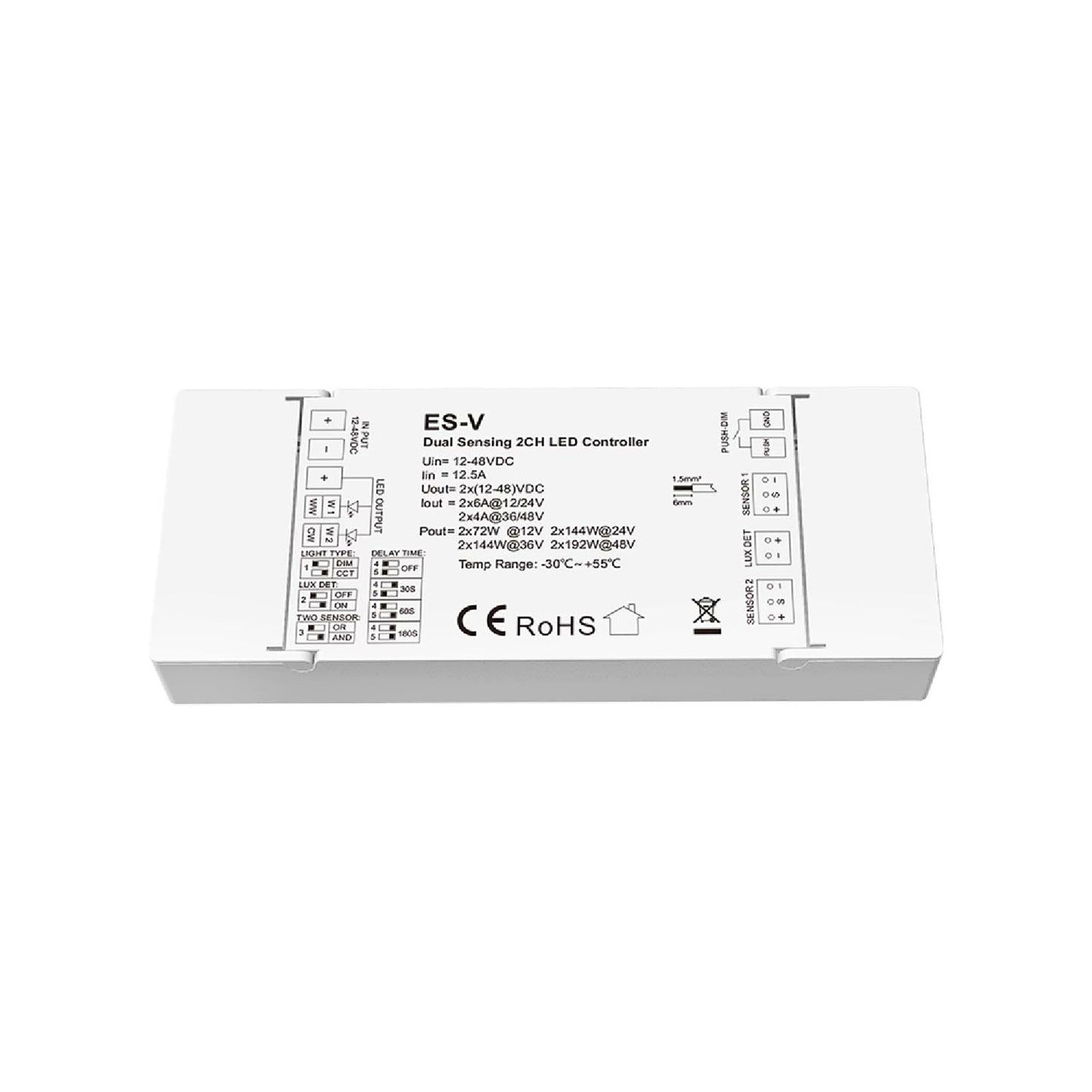  LED 12-48V DC Dual Sensing Dimming/CCT Controller ES-V