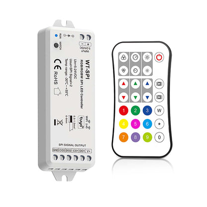  LED 5-24V DC SPI Pixel Wifi Controller WT-SPI + 1 Zone Remote Control R9