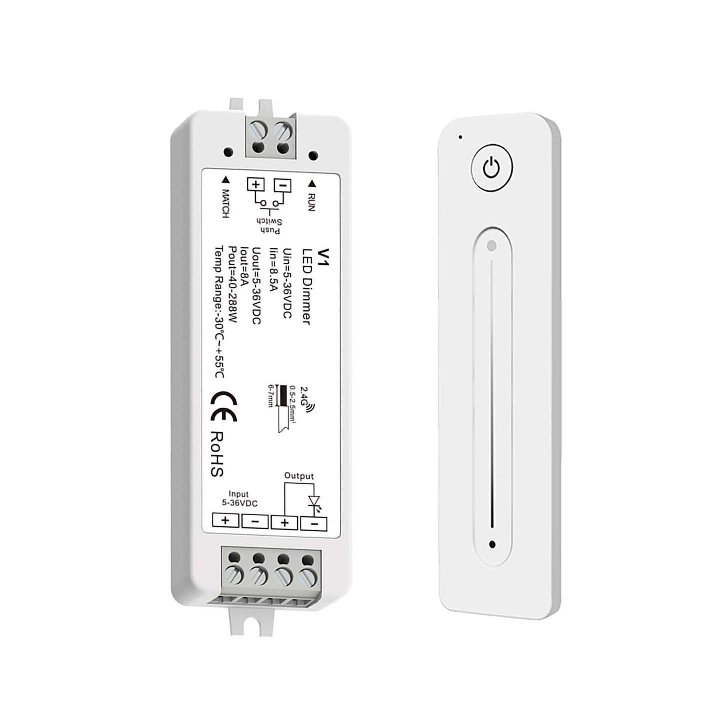  LED 5-36V DC Dimming Controller V1 + 1 Zone Remote Control R11