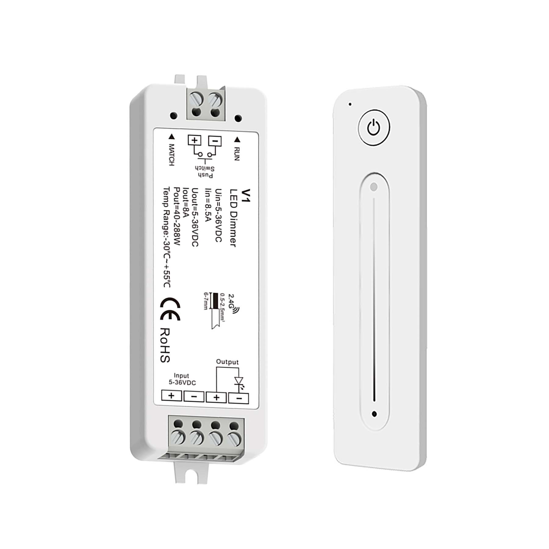  LED 5-36V DC Dimming Controller V1 + 1 Zone Remote Control R11