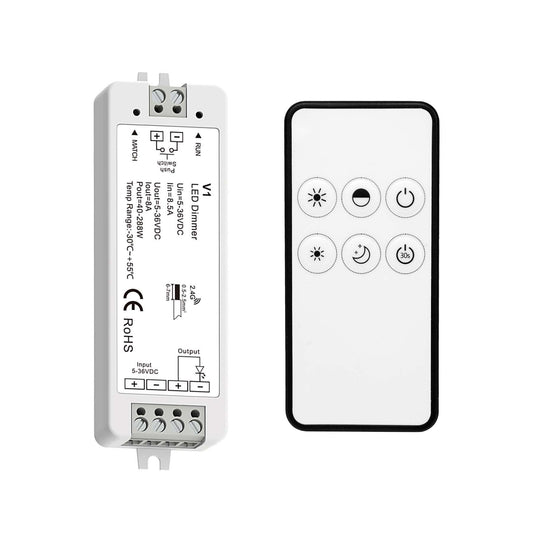  LED 5-36V DC Dimming Controller V1 + 1 Zone Remote Control RM1