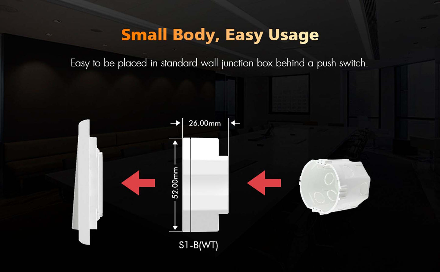  LED AC100-240V Triac Wifi Dimmer Tuya APP 2.4GHz RF S1-B(WT)