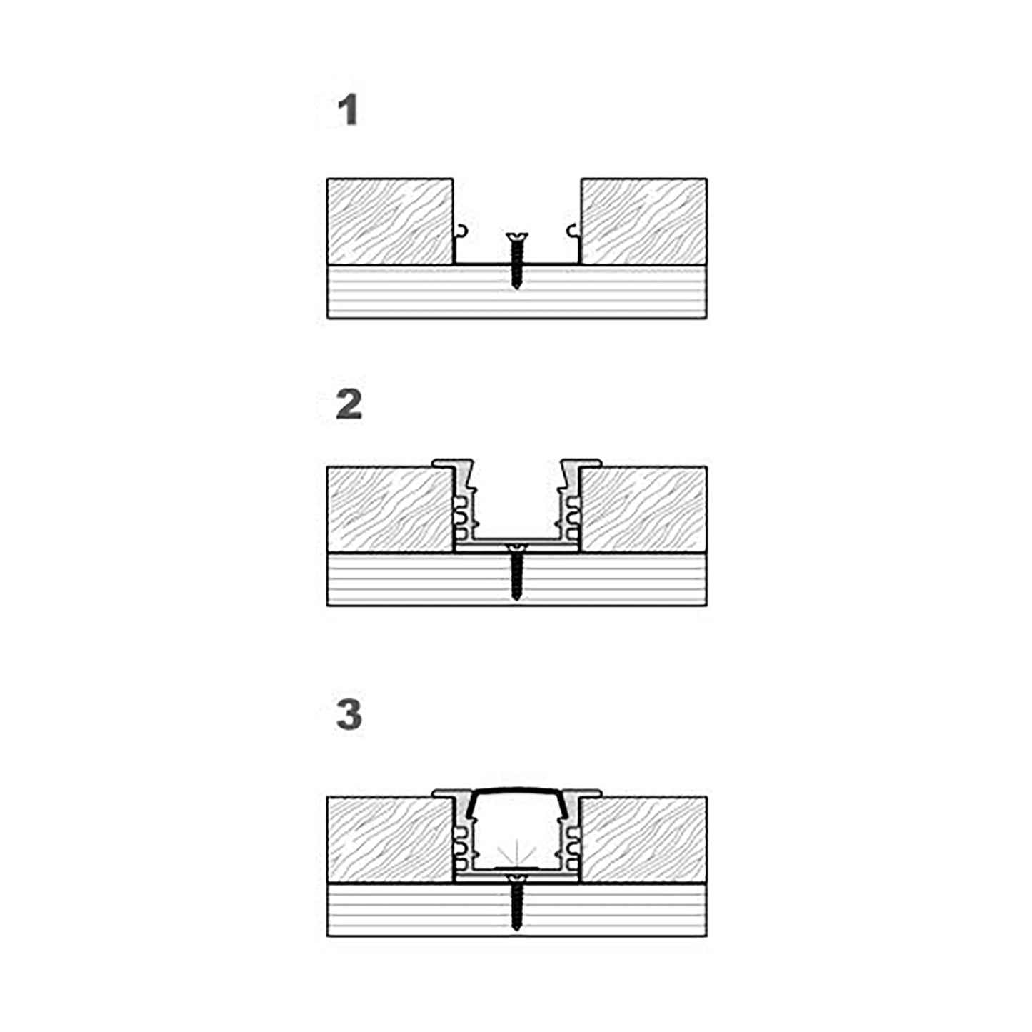  Recessed LED Aluminium Profile 23.8x12mm (006B-Y2412)
