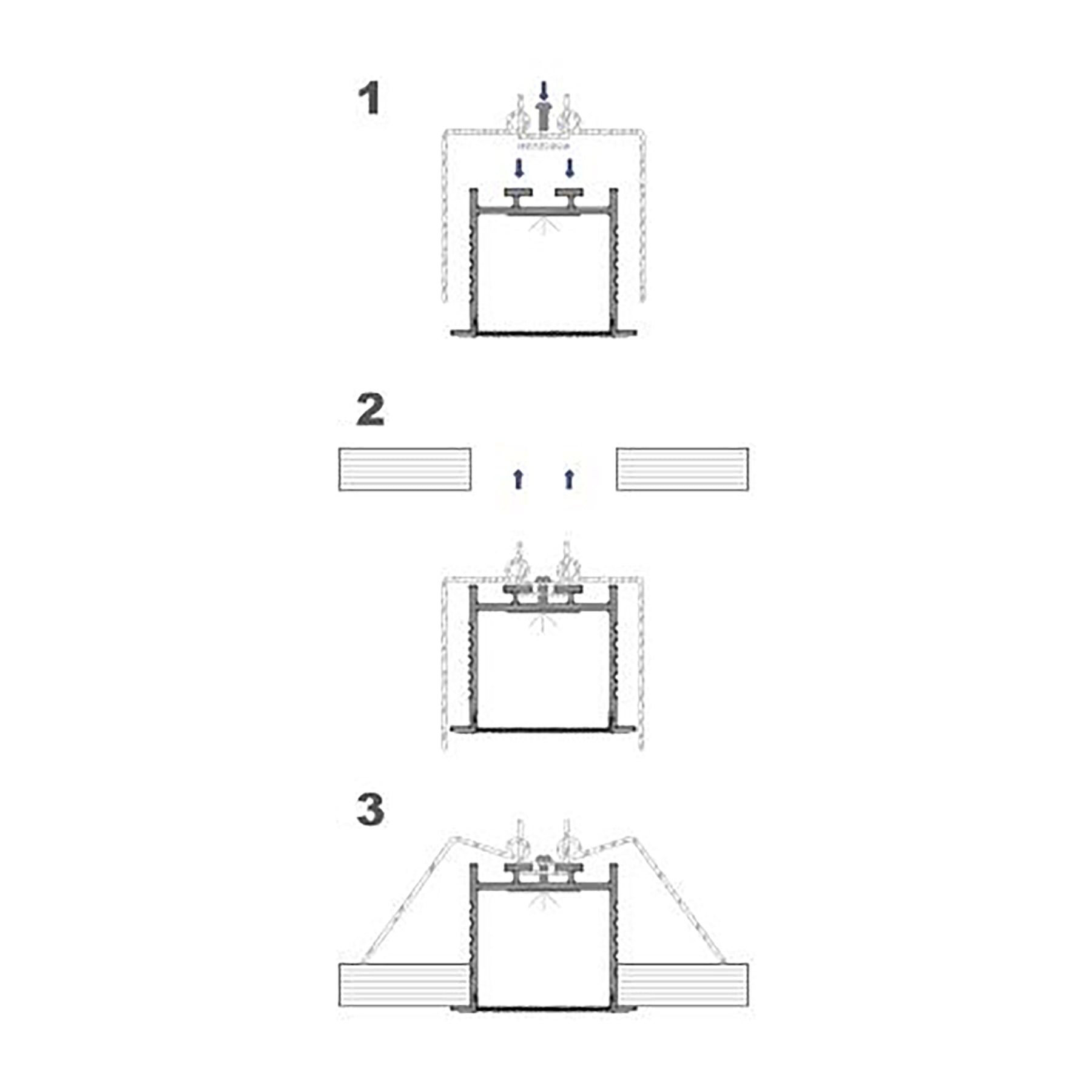  Recessed LED Aluminium Profile 44x35mm (109-Y4435)