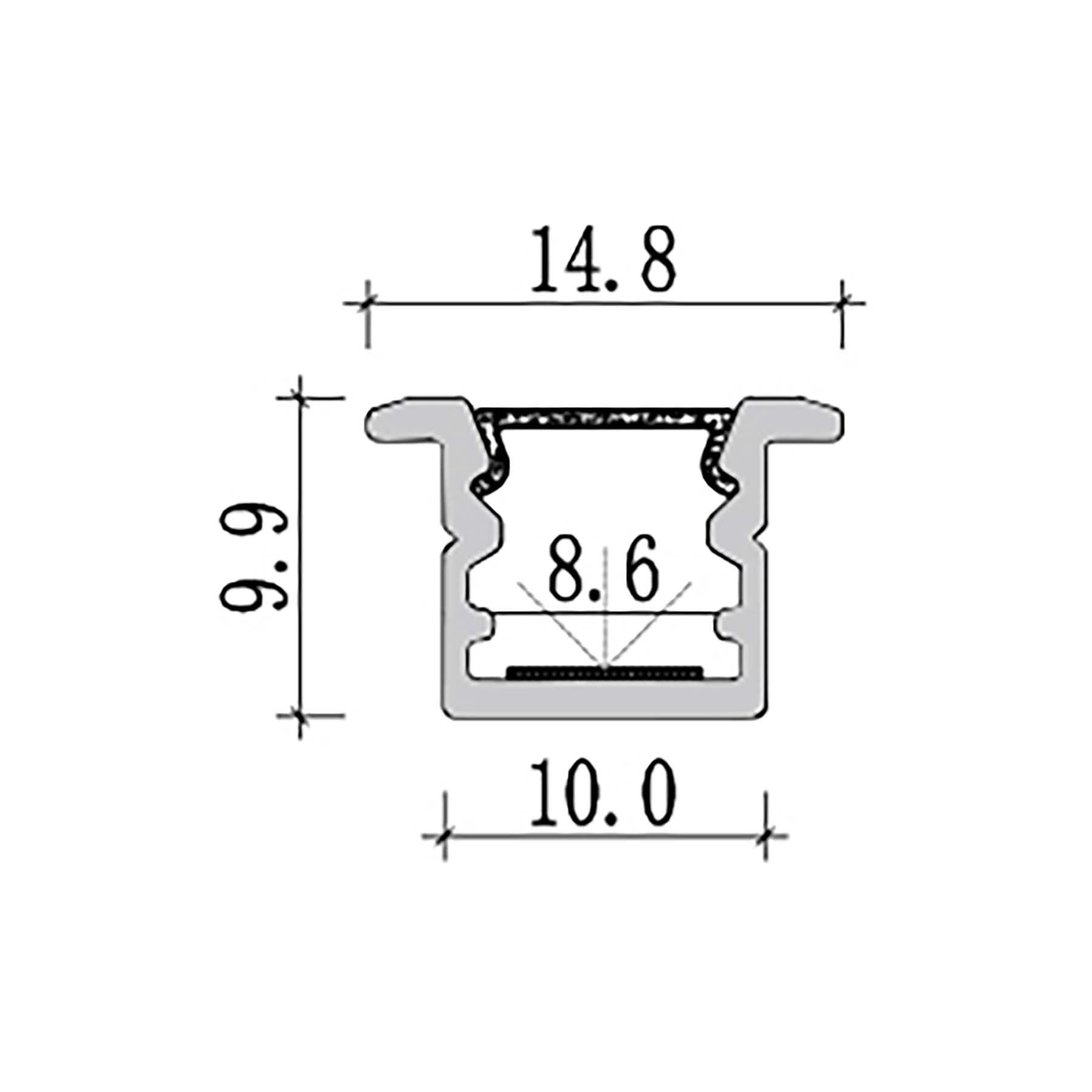  Recessed LED Aluminium Profile 14.8x9.9mm (516-Y1510)