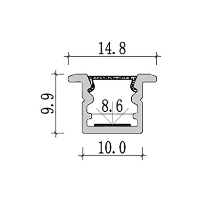 Recessed LED Aluminium Profile 14.8x9.9mm (516-Y1510)