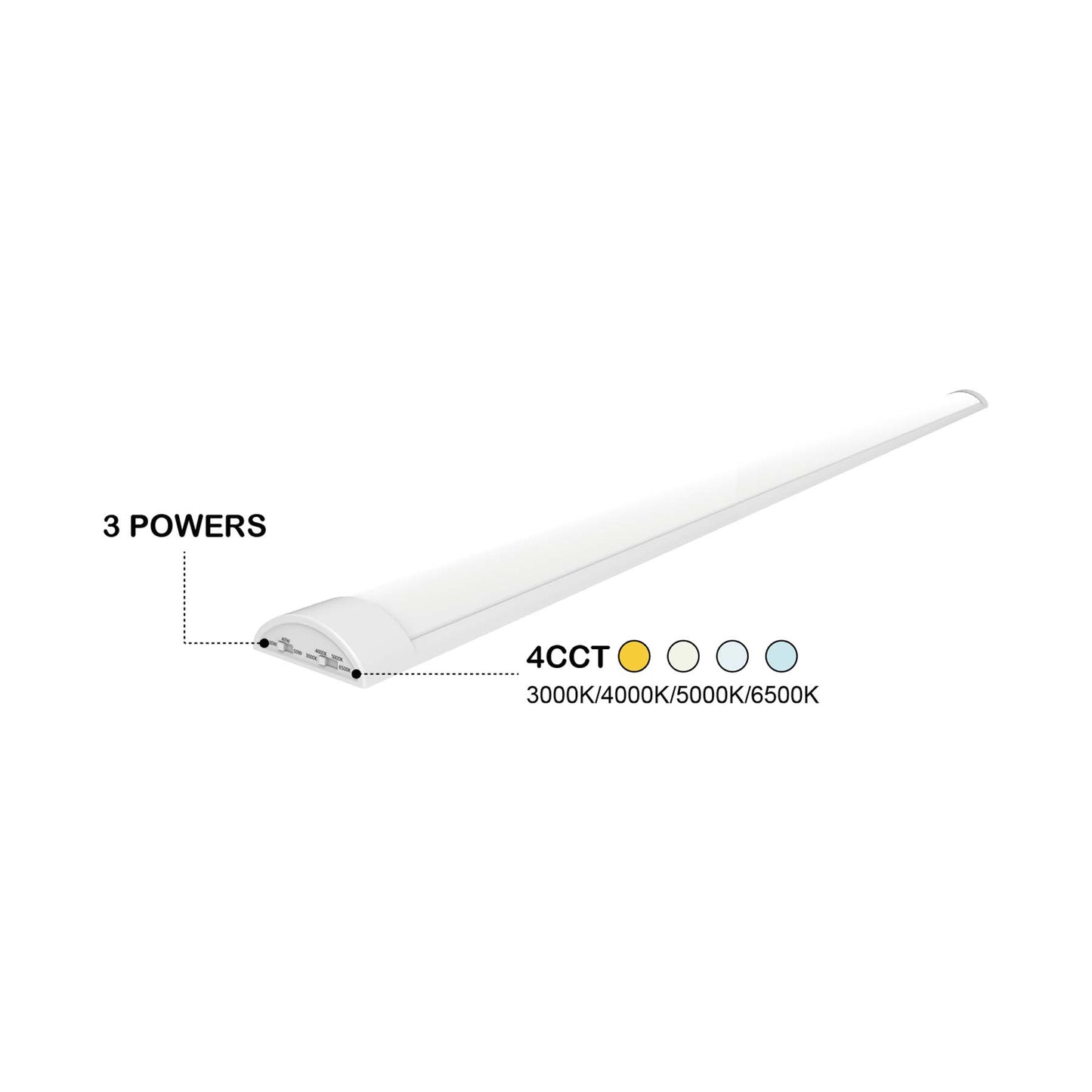  LED Slimline Batten Light 4CCT 3 Powers