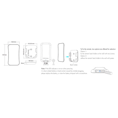  1 Zone SPI Pixel Remote Control 2.4GHz RF R9