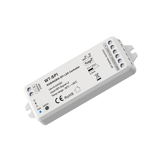  LED 5-24V DC SPI Pixel Wifi Controller Tuya APP 2.4GHz RF WT-SPI
