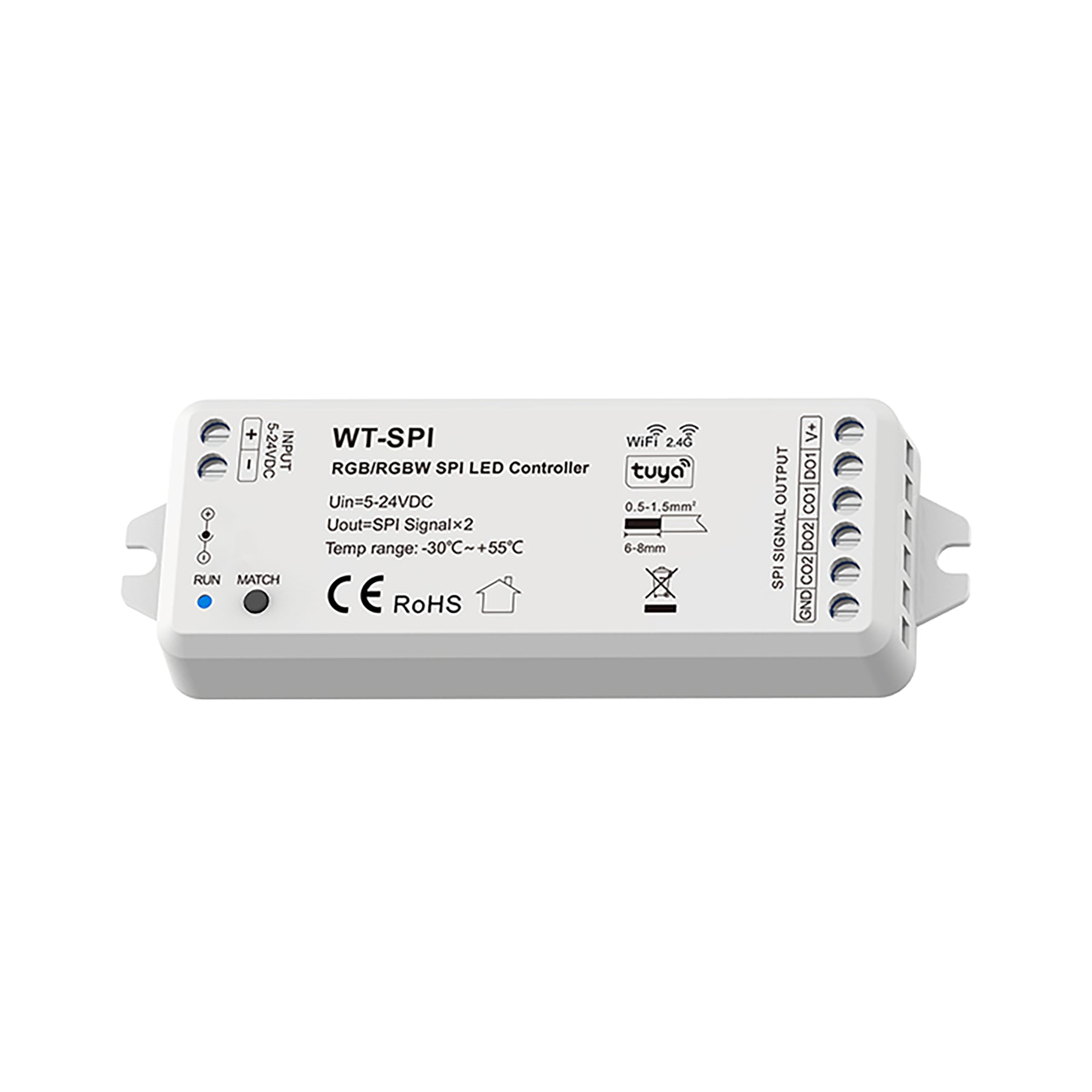  LED 5-24V DC SPI Pixel Wifi Controller Tuya APP 2.4GHz RF WT-SPI