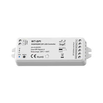  LED 5-24V DC SPI Pixel Wifi Controller Tuya APP 2.4GHz RF WT-SPI