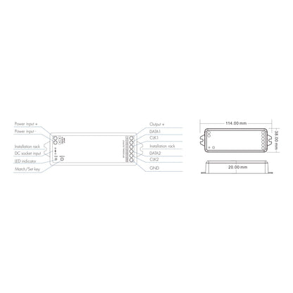  LED 5-24V DC SPI Pixel Wifi Controller Tuya APP 2.4GHz RF WT-SPI