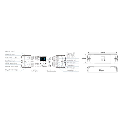  WiFi LED Staircase Light Controller With Dual PIR Sensor For Running Water & RGB SPI Strips ES-D(WT)