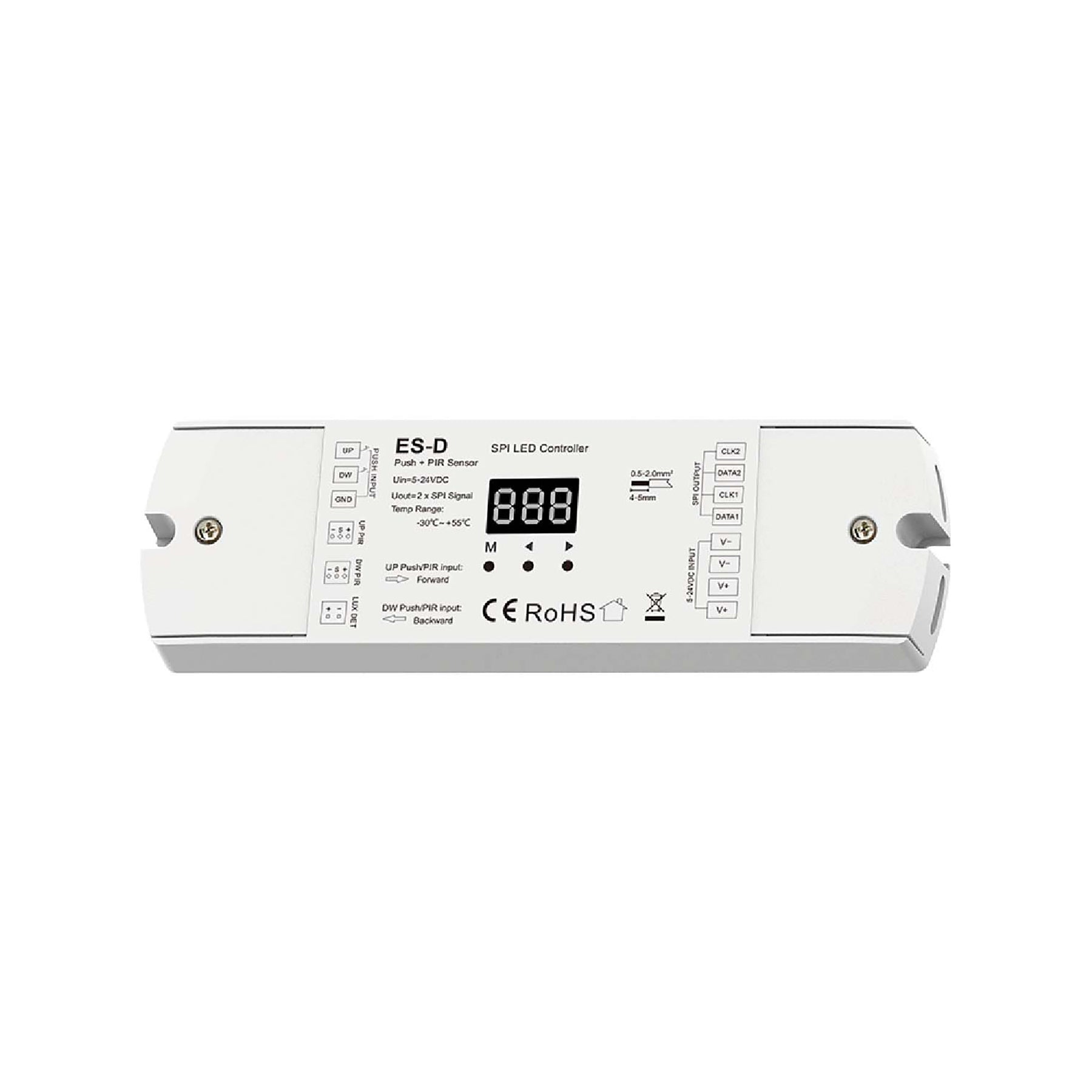  LED Staircase Light Controller With Dual PIR Sensor For Running Water & RGB SPI Strips ES-D
