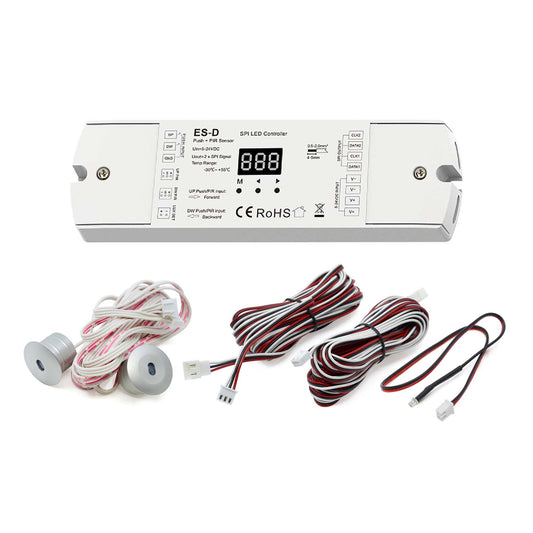  LED Staircase Light Controller With Dual PIR Sensor For Running Water & RGB SPI Strips ES-D