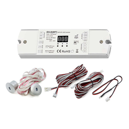  WiFi LED Staircase Light Controller With Dual PIR Sensor For Running Water & RGB SPI Strips ES-D(WT)