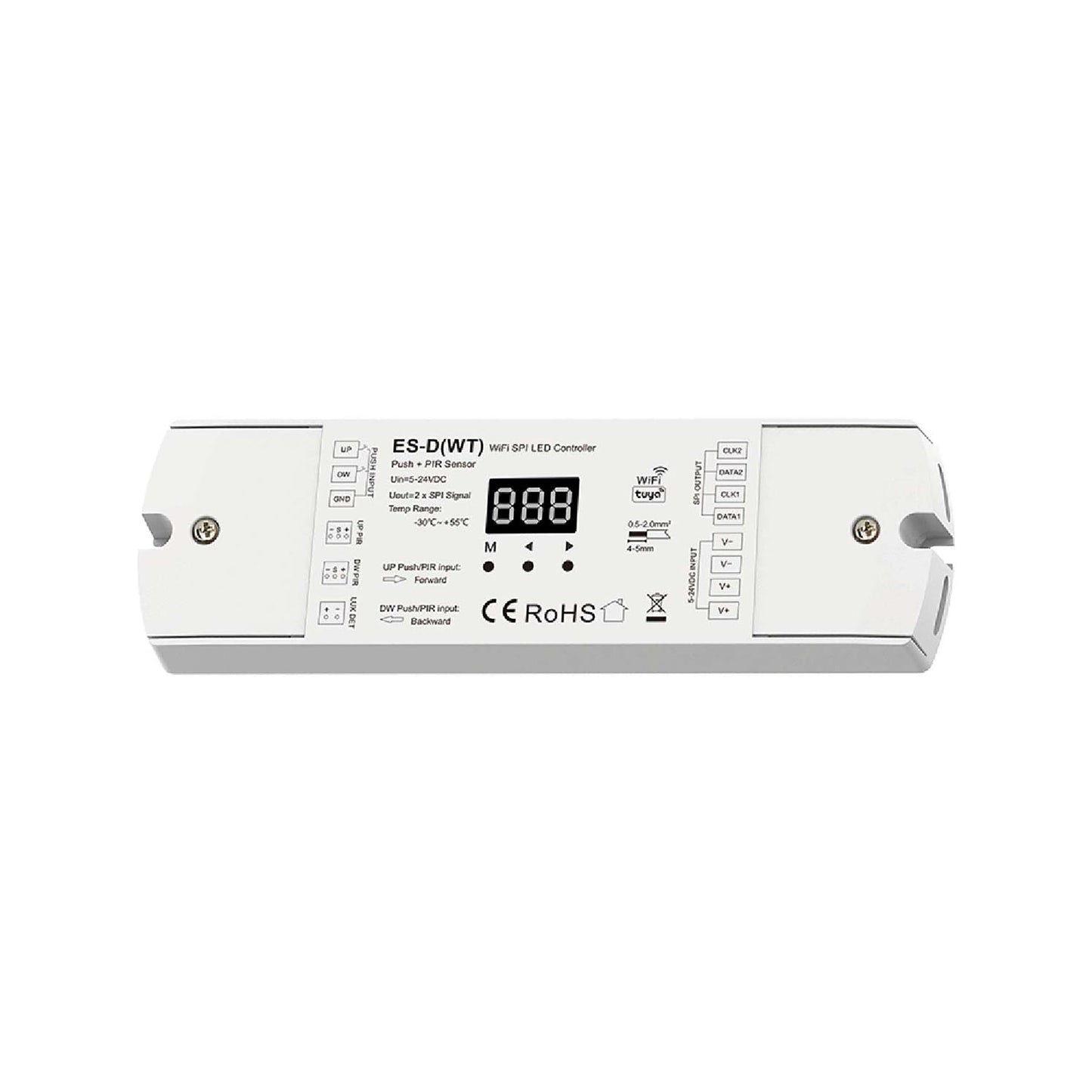  WiFi LED Staircase Light Controller With Dual PIR Sensor For Running Water & RGB SPI Strips ES-D(WT)