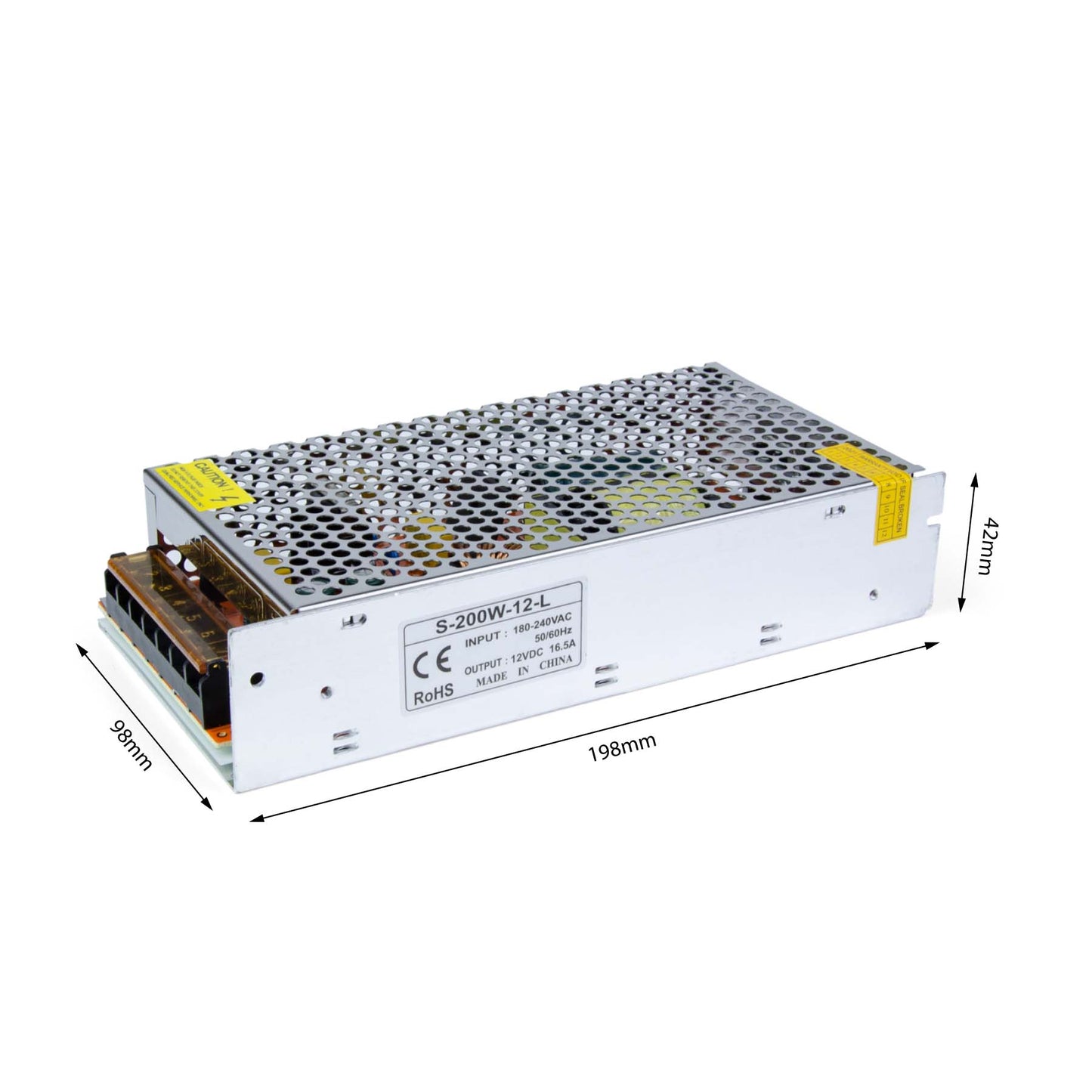  LED Power Supply Transformer DC 12V 200W 16.5A IP20