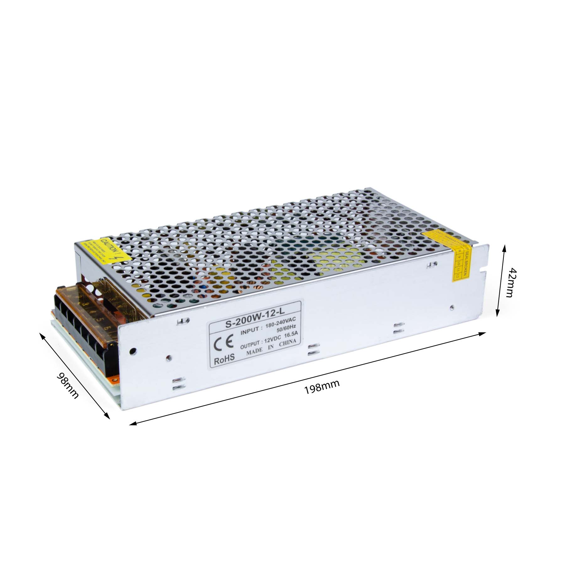  LED Power Supply Transformer DC 12V 200W 16.5A IP20