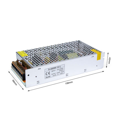 LED Power Supply Transformer DC 12V 200W 16.5A IP20