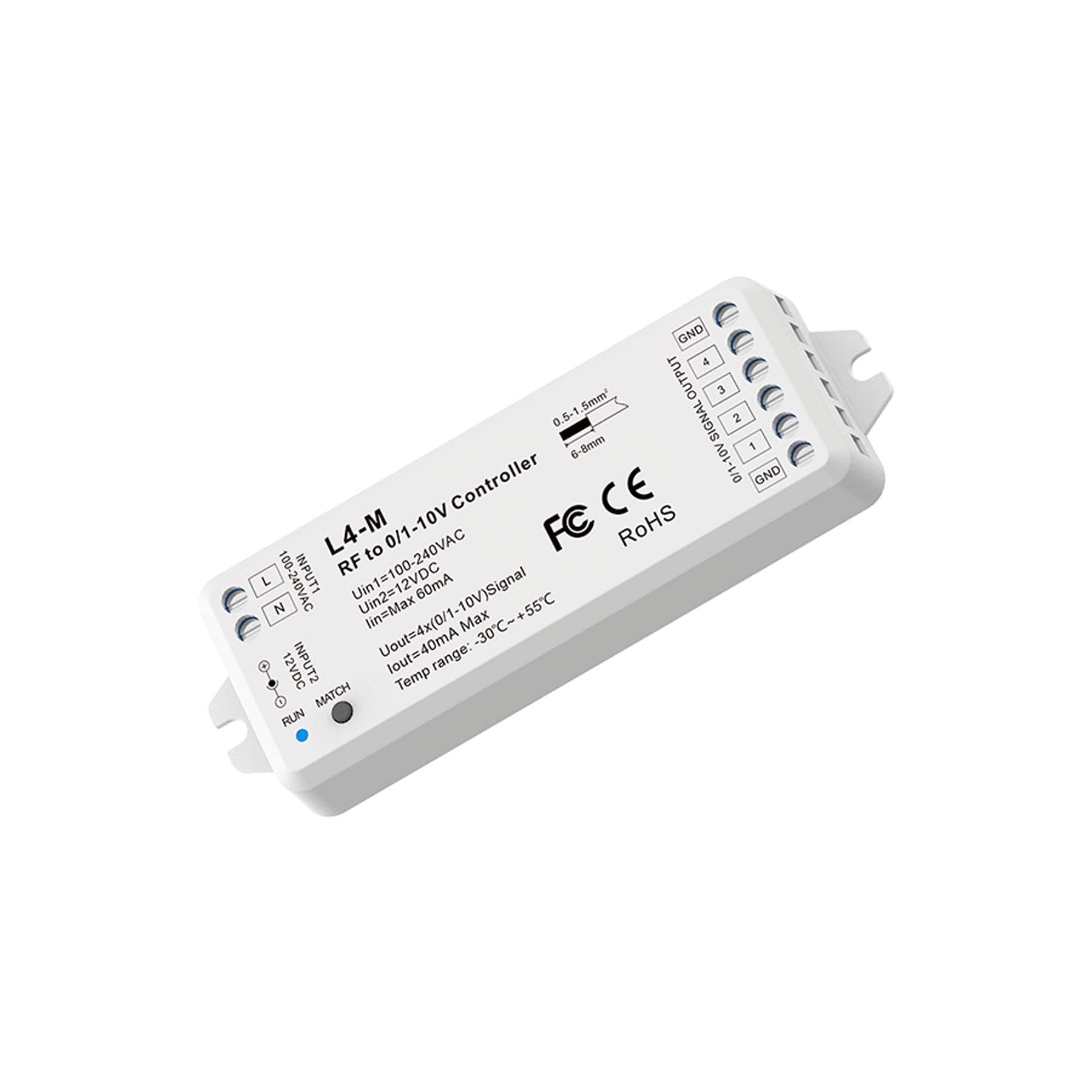  LED RF To 4 Channels 0-10V Dimmer L4-M