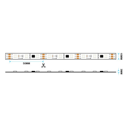  WS2811 SPI 5050 RGB LED Strip Light 12V – 5M Digital Addressable, 20px/M, IP20